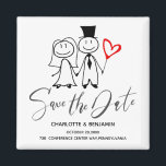 Funny Wedding Save the Date  Magnet<br><div class="desc">Funny Wedding Save the Date magnet  features funny cute couple and a text template.Please click on the personalise button to customise it with your text or name.Kindly visit my store " loveyouart"  for other or similar designs .
 .</div>