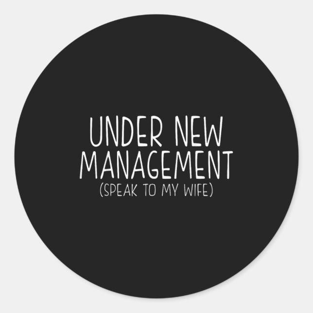Funny Wedding Saying New Husband Humor Quote, Newl Classic Round Sticker (Front)