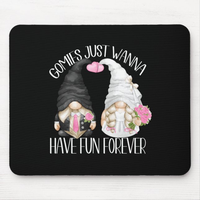 Funny Wedding Shower Pun Cute Gnomies For Bride An Mouse Pad (Front)