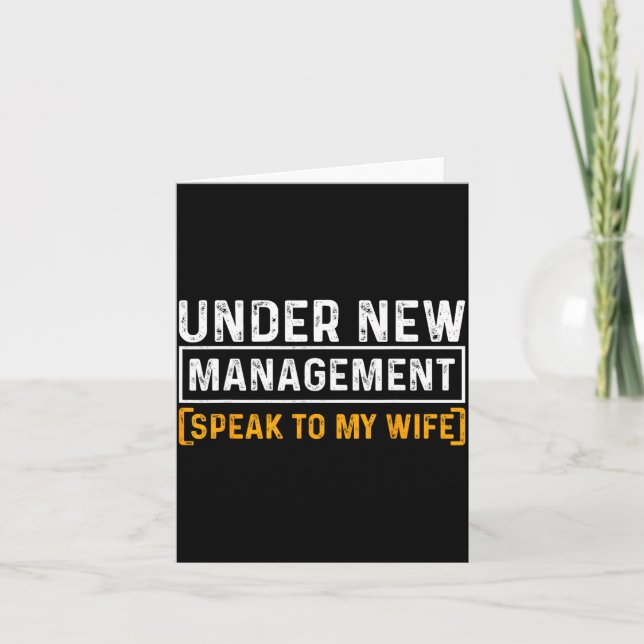 Funny Wedding Under New Management Just Married Ma Card (Front)