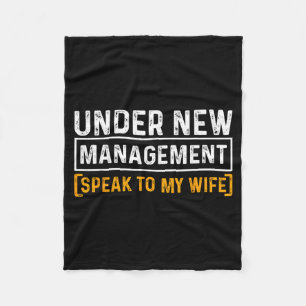 Funny Wedding Under New Management Just Married Ma Fleece Blanket