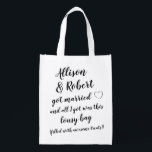 Funny Wedding Welcome Bag for Out of Town Guests<br><div class="desc">Your wedding guests will laugh when they find this bag waiting for them in their hotel rooms.  Fill with anything you desire to make their stay fun and comfortable!</div>