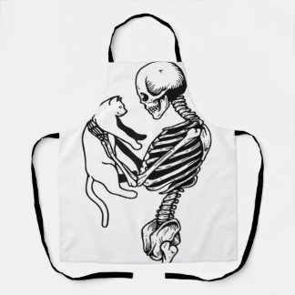 FUNNY WEDNESDAY CAT HALLOWEEN CAT SPOOKY CAT SCARY APRON