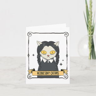 Funny Wednesday Cat Halloween Cat Spooky Cat Scary Card
