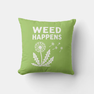 Funny Weed Happens Vintage Dandelion Ink Stamp Art Cushion