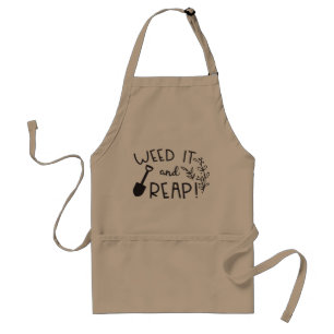 funny weed it and reap word art standard apron