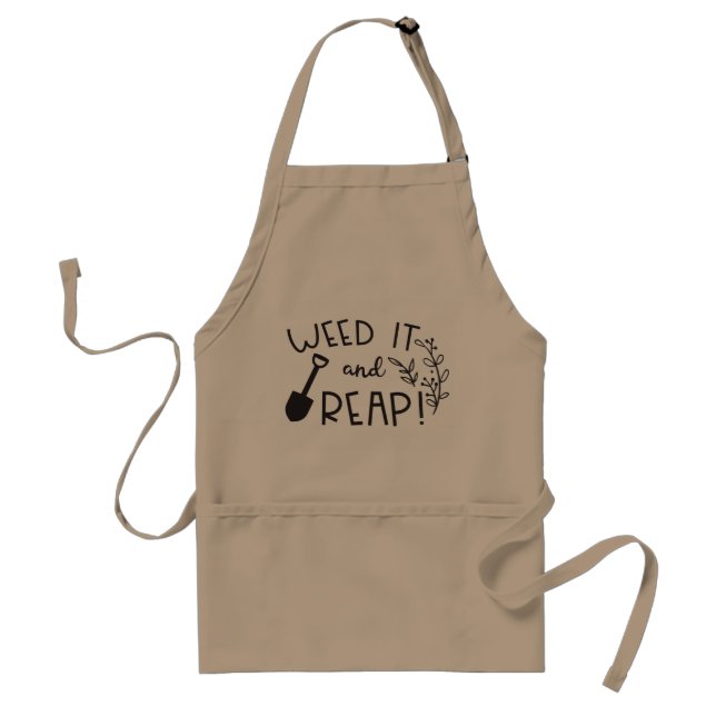 funny weed it and reap word art standard apron (Front)