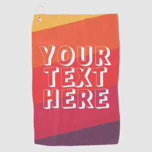 Funny Weekend Scramble Retro Sunset Add Text Golf Towel