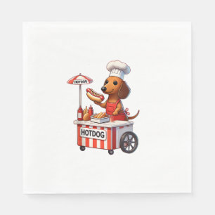 Funny Weenie Dachshund Dog Sausage Hotdog Sandwich Napkin