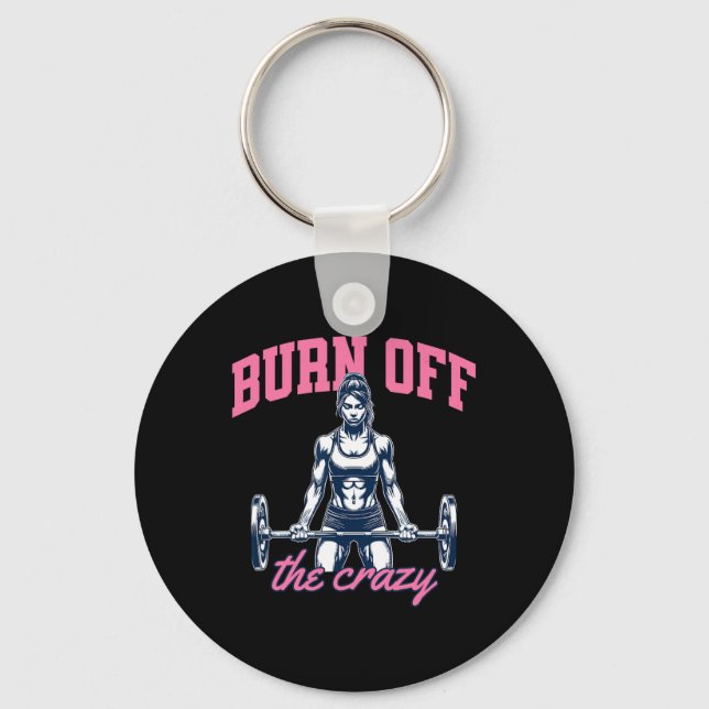 Funny Weightlifting Bodybuilding Power Lifting Say Key Ring (Front)