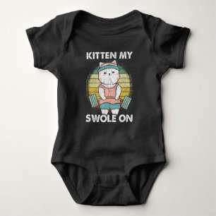 Funny Weightlifting Cat Gym Motivation Animal Baby Bodysuit