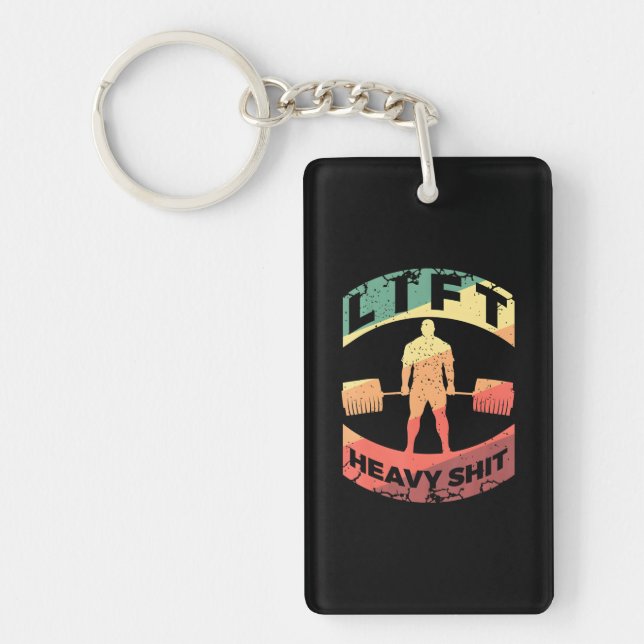 Funny Weightlifting for a Bodybuilder Key Ring (Front)
