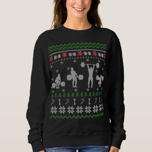 Funny Weightlifting Ugly Christmas Sweater