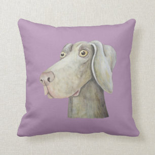 Funny weimaraner dog watercolor painting. cushion
