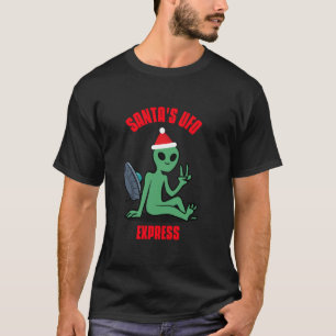 Funny Weird Christmas UFO Alien Santa s UFO Expres T-Shirt