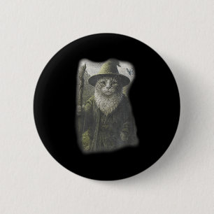 Funny Weird Kitten Wizard Ghost Cat Meme Catdalf H 6 Cm Round Badge