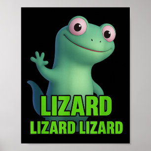Funny Weirdcore Animal Women Men Lizard Lizard Liz Poster