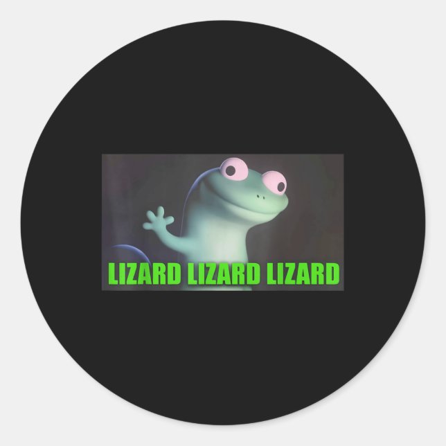 Funny Weirdcore Lizard Lizard Lizard Meme Animal W Classic Round Sticker (Front)