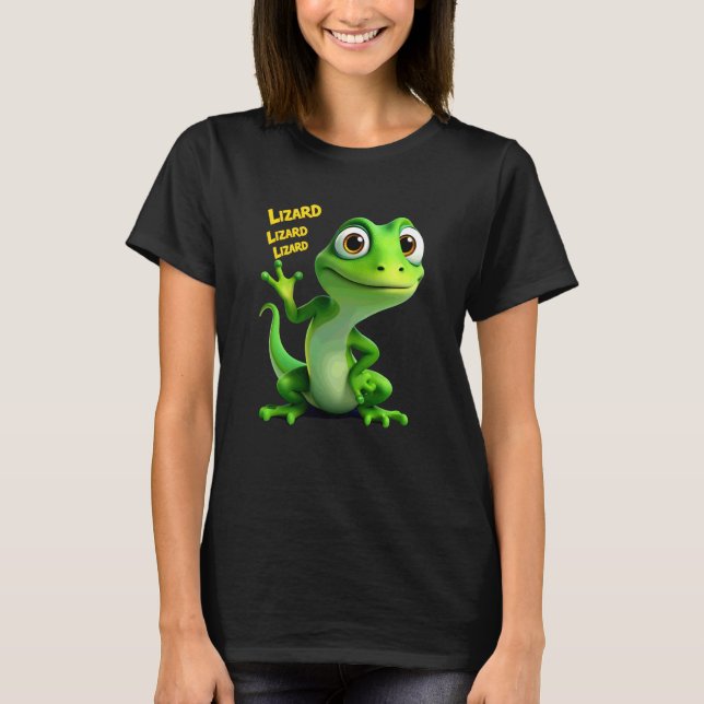 Funny Weirdcore Lizard Lizard Lizard Meme Animal W T-Shirt (Front)