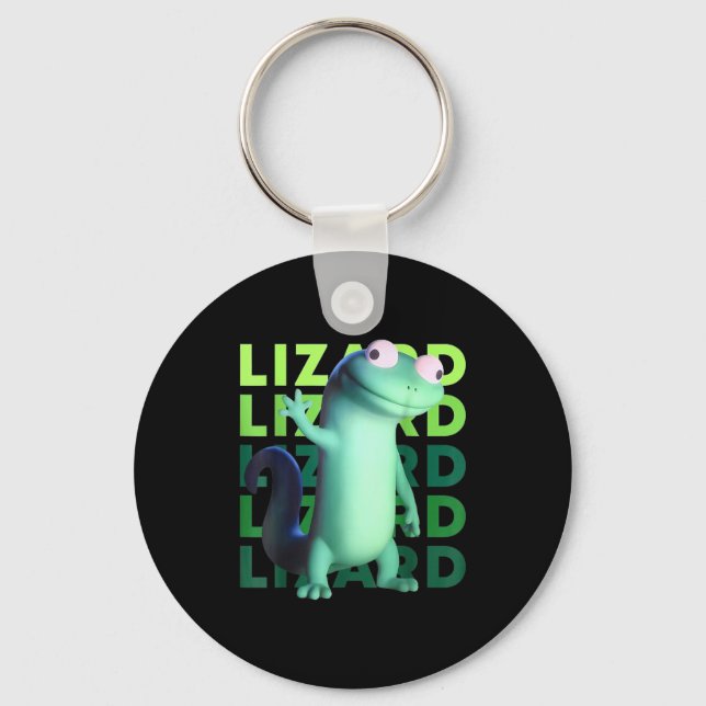 Funny Weirore Lizard Meme _ 3d Surreal Animal  Key Ring (Front)