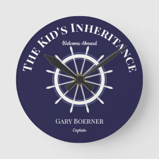 Funny Welcome Aboard Ship's Wheel Wall Clock