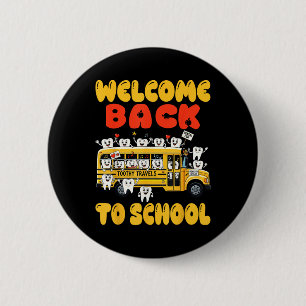 Funny Welcome Back To School First Day Cute Teeth 6 Cm Round Badge