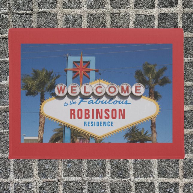 Funny welcome retro sign with your name doormat (Creator Uploaded)