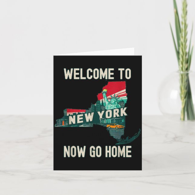 Funny Welcome To New York Retro Design, Funny New  Card (Front)