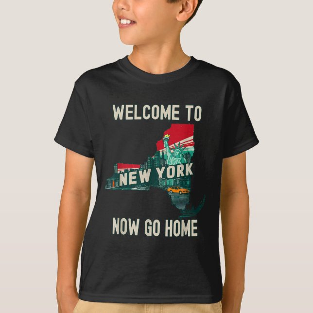 Funny Welcome To New York Retro Design, Funny New  T-Shirt (Front)