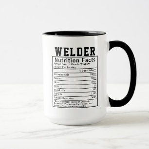 Funny Welder Nutrition Facts Staff Worker Gift Mug