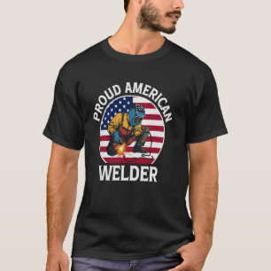 Funny Welder Proud American Welder US Flag T-Shirt