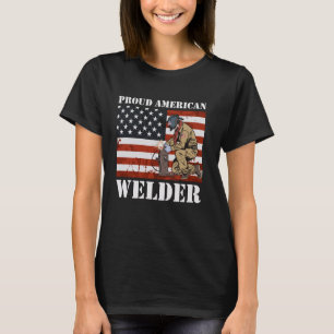 Funny Welder Proud American Welder US Flag T-Shirt