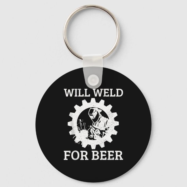 Funny Welder Will Weld For Beer Welding Gift Tank  Key Ring (Front)