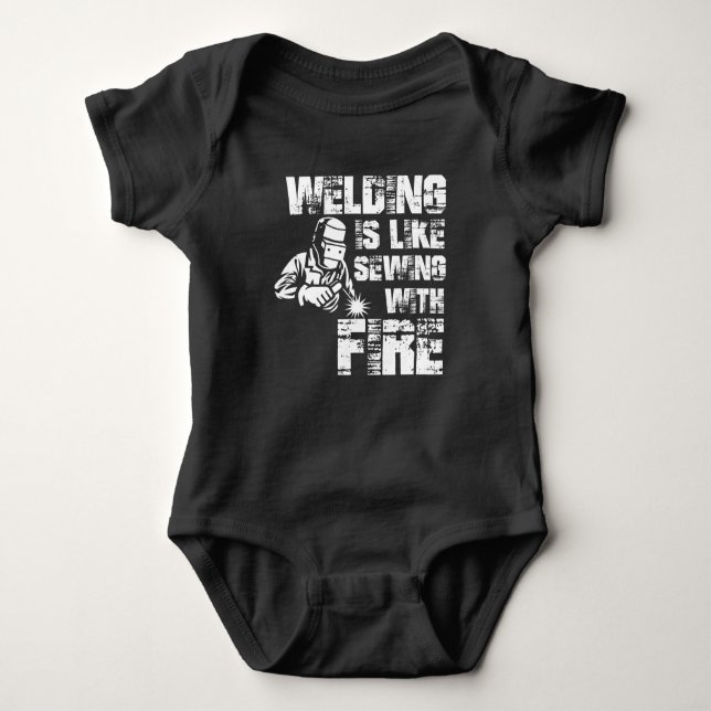 Funny Welding Saying for Metalworkers Baby Bodysuit (Front)