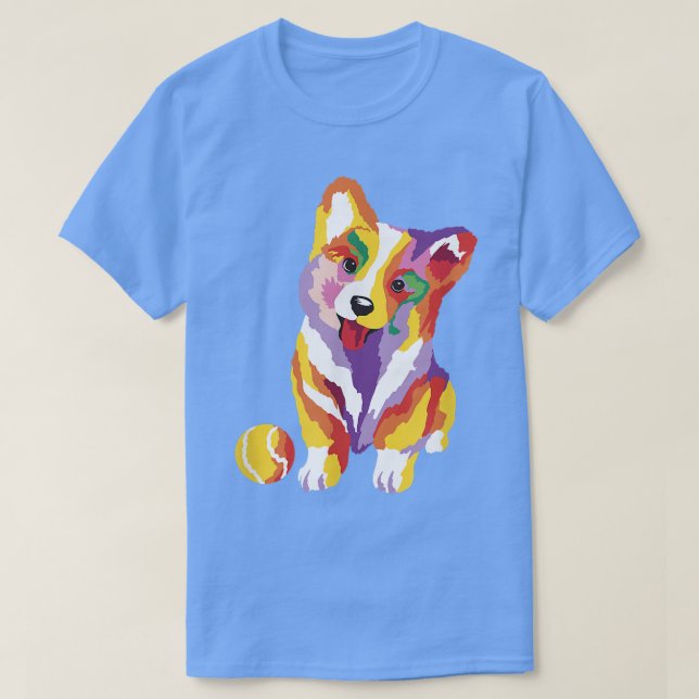Funny Welsh Corgi Pembroke Dog Sketch Dog Mum Dog  T-Shirt (Design Front)