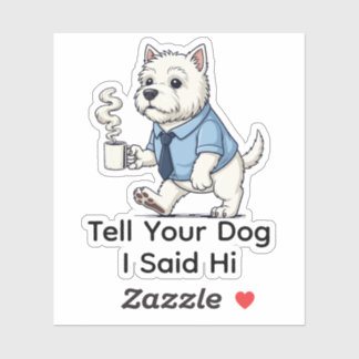 Funny West Highland Whit Dog Business Suit Coffee 