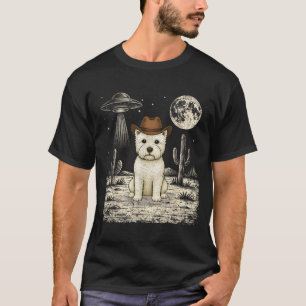 Funny West Highland White Terrier Cowboy Western T-Shirt