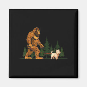 Funny West Highland White Terrier Westie Bigfoot D Magnet