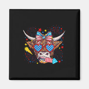Funny Western America Cow 4th Of July 1  Magnet