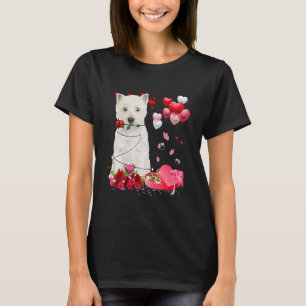 Funny Westie Rose Heart Happy Valentine Day Dog Mo T-Shirt