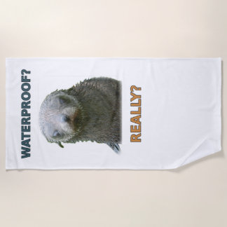 Funny Wet Seal Pup Beach Towel