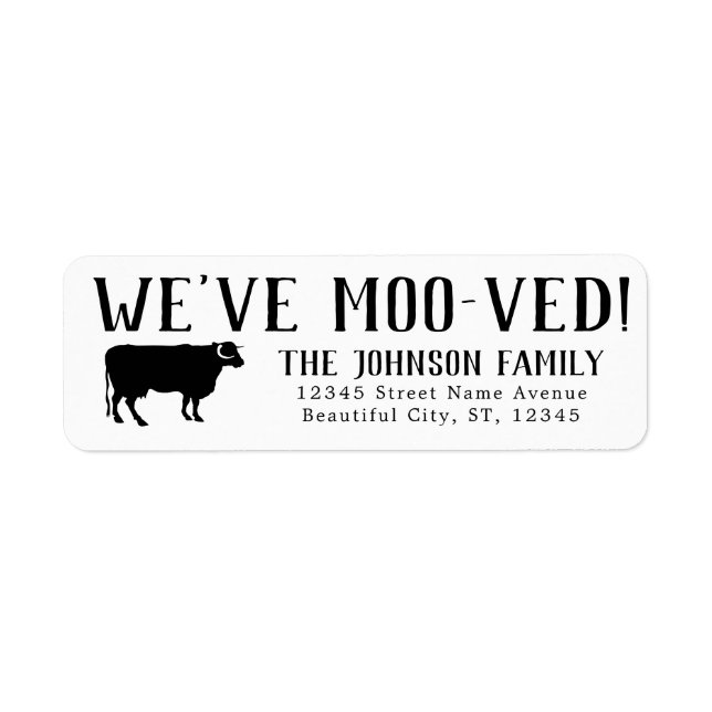 Funny We've Moved Black Cow Change Address Moving (Front)
