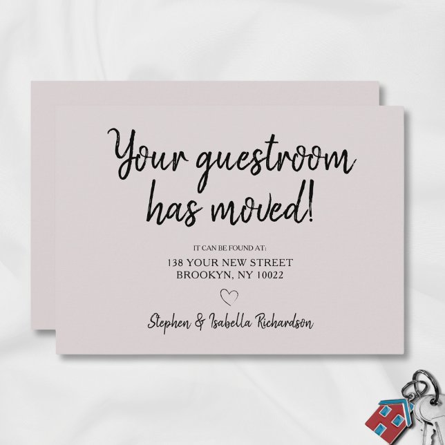 Funny We've Moved Pink Black Moving Announcement (Creator Uploaded)