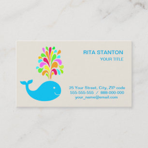 Funny whale business card