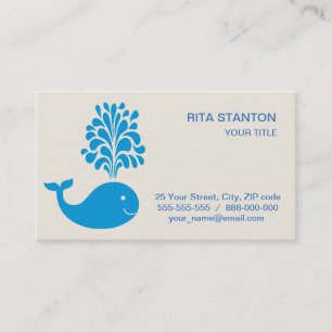 Funny whale business card