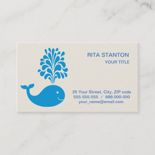 Funny whale business card (Front)