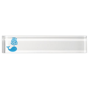 Funny whale nameplate
