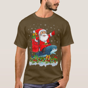 Funny Whale Shark Lover Santa Riding Whale Shark C T-Shirt