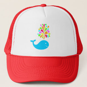 Funny whale trucker hat