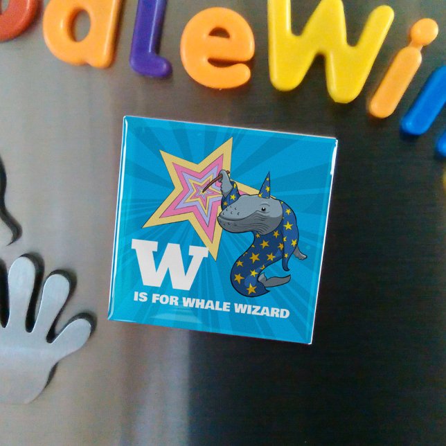 Funny Whale Wizard Alphabet Parody Cartoon Magnet (Creator Uploaded)